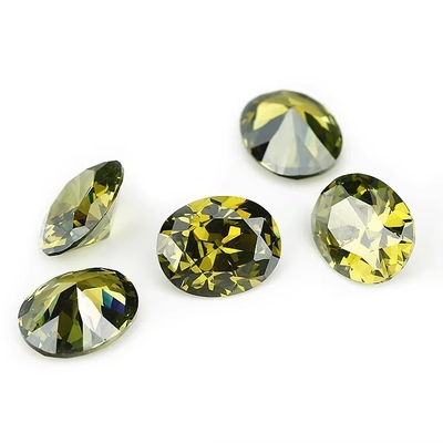Moissanite küpeler mücevherler pembe peridot granet sarı cz taşlar oval şekil 12x10mm sentetik kübik zirkonya için yüzük