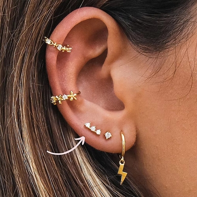 925 Sterling Gümüş Toptan Satış Mücevher Minimalist Küçük 925 Sterling Gümüş Zirkon Stud Kulaklıklar Kadınlar İçin Altın Kaplama Kulaklıklar