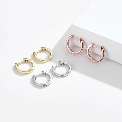 Altın kaplama 925 Sterling Gümüş Sıradan Manşet Kolye Altın Vermeil Hoop Huggie Küçük Stud Kolye Kadınlar Mücevher