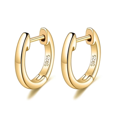 Altın kaplama 925 Sterling Gümüş Sıradan Manşet Kolye Altın Vermeil Hoop Huggie Küçük Stud Kolye Kadınlar Mücevher