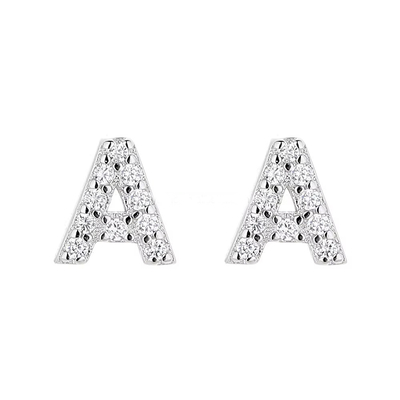 925 Sterling Gümüş Mektup Kulaklık Başlıkları ABC Mücevherler Kadınlar İçin Rodyum Kaplamalı Kulaklık Başlıkları