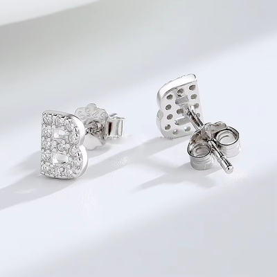 925 Sterling Gümüş Mektup Kulaklık Başlıkları ABC Mücevherler Kadınlar İçin Rodyum Kaplamalı Kulaklık Başlıkları