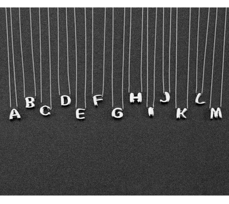 Moda Minimalist Mücevher 925 Sterling Gümüş Basit Kolye 26 Alfabe Harf Kolye Kadınlar İçin