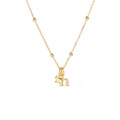 18K Altın 925 Sterling Gümüş Metal 26 Alfabe Başlangıç Harfi Büyü Kolye