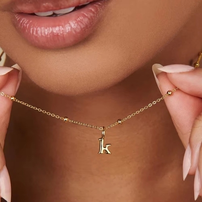 18K Altın 925 Sterling Gümüş Metal 26 Alfabe Başlangıç Harfi Büyü Kolye