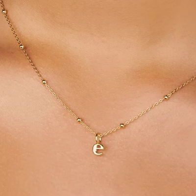 18K Altın 925 Sterling Gümüş Metal 26 Alfabe Başlangıç Harfi Büyü Kolye
