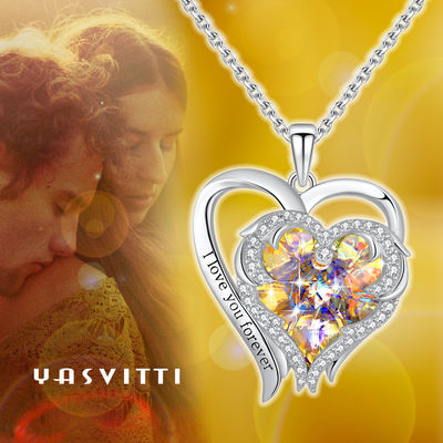 Valentine 925 Kalp Şekilli 6.23g 1.18in Som Gümüş Kalp Kolye Kolye SGS
