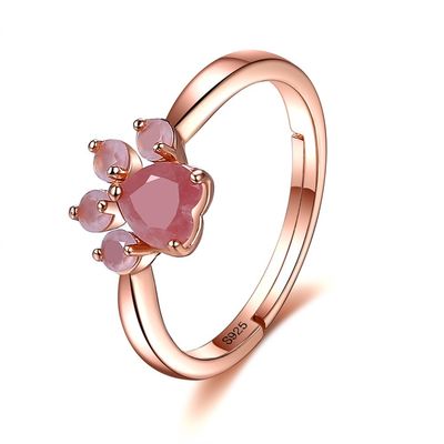 0.9cm 2.05 gram Gümüş Takı Yüzükleri 10k Altın Kedi Pençe Yüzükleri
