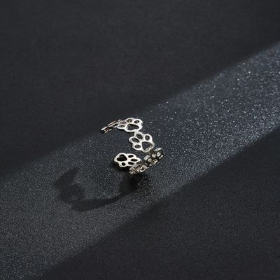 Pet Paw S925 Gümüş Açılış Yüzük Moda Erkek Ve Kadın Yüzükler