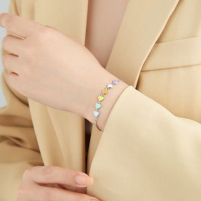 0.14oz 8.3in Som Gümüş Kaydırıcı Bileklikler 5A CZ Gümüş Top Kaydırıcı Bileklik