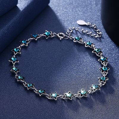 21.7cm 0.22oz Gümüş Kaydırıcı Bileklikler Nişanlısı Gümüş Kristal Bileklik ODM