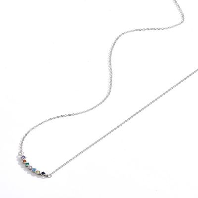 45.5cm 0.07oz Gümüş Kolye Zincirleri 5A Kübik Zirkonya Erkek Kolye
