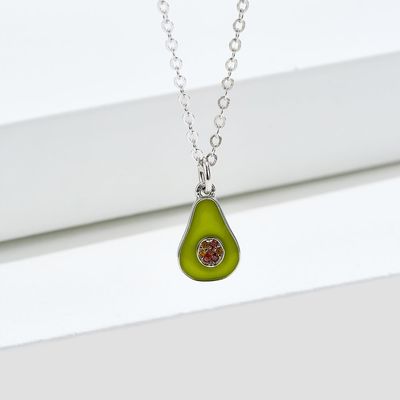 1.1x0.8cm 5A 17.7'' Armut Şekilli Kolye Som Gümüş Takı Kolyeler 2.9g