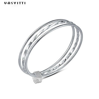 Daire 5.8cm 23g Gümüş Kristal Bileklik Rodyum Boho Kristal Bileklik Bileklik SGS