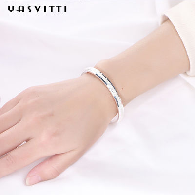 0.08oz 2in Katı Gümüş Charm Bilezik S925 OEM Bayan Ayarlanabilir Bileklik