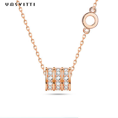0.06oz 8.1x7.4x7.4mm Kübik Zirkonya Zincir Bohem Gümüş Zincir Kolye ODM