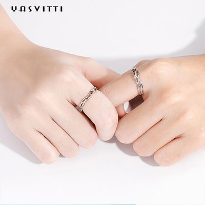0.07oz 0.14cm Som Gümüş Takı Yüzükler SGS Platin Kaplama Som Gümüş
