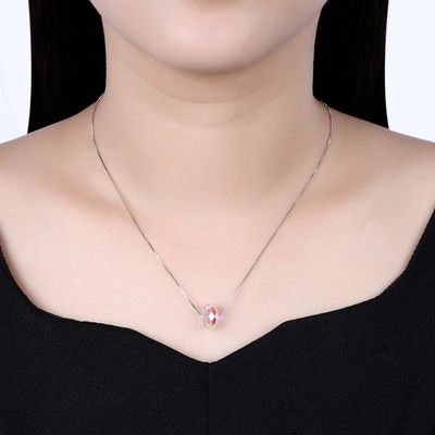 43cm Kristal Top Kolye Kolye 18k Valentine Antik Gümüş Kolye SGS