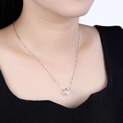 43cm Kristal Top Kolye Kolye 18k Valentine Antik Gümüş Kolye SGS