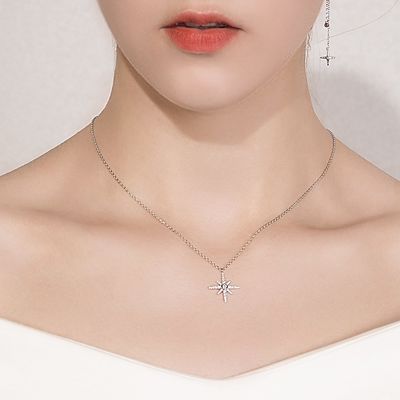3x2cm Som Gümüş Kolye Zincirleri AAAAA CZ Beyaz Altın Kaplama Kolye