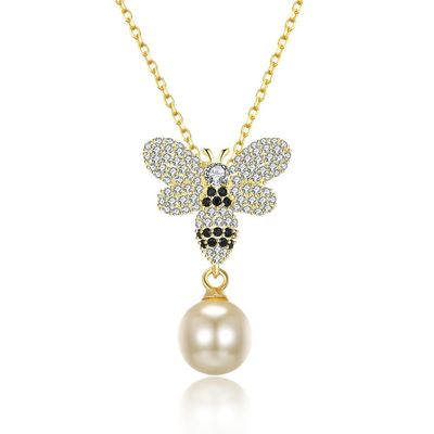 Moda ODM Kelebek Kristal 0.27in İnci 3.93g Gümüş Takı Kolyeler