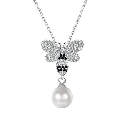 Moda ODM Kelebek Kristal 0.27in İnci 3.93g Gümüş Takı Kolyeler