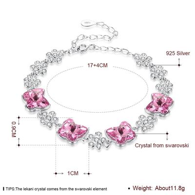 ODM 1.4x1.6cm Gümüş Kaydırmalı Bileklikler 3.5'' Kübik Zirkonya Bileklikler