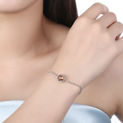 0.64ft 2.4g Gümüş Kaydırıcı Bilezikler S925 Ayarlanabilir Yuvarlak Boncuk Bileklik
