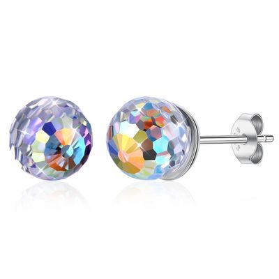 0.6X0.6cm 0.9 Gram Gümüş Takı Küpe Birthstone Top Saplama Küpe SGS