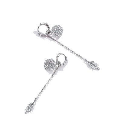 0.26ft 1.2g Gümüş Takı Küpeler 3A CZ Kristal Top Küpeler SGS
