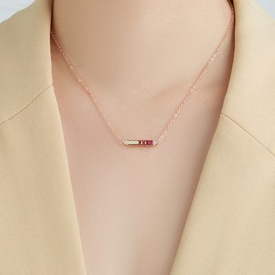 1.31ft 2.2g Gümüş Kolye Zincirleri S925 Gökkuşağı 18 İnç Gümüş Zincir