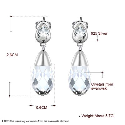 0.2oz Gümüş Takı Küpeler 14 Ayar Altın Kaplama Su Damlası Küpeler