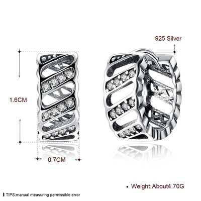 0.17oz 1.6cm Som Gümüş Takı Küpeler Hipoalerjenik Taç Saplama Küpeler SGS