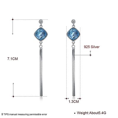 7.1cm 0.19oz Som Gümüş Takı Küpeler Unisex Püskül Damla Küpe SGS