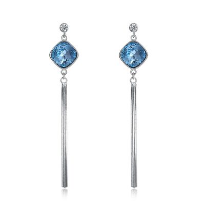 7.1cm 0.19oz Som Gümüş Takı Küpeler Unisex Püskül Damla Küpe SGS
