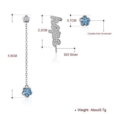 2.3in 3.7g Püskül Damla Küpe Unisex Alaşım Damla Elmas Çiçek Küpe