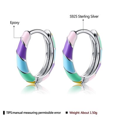 2.5x20mm 1 Gram Gümüş Takı Küpe S925 Renkli Halka Küpe ODM