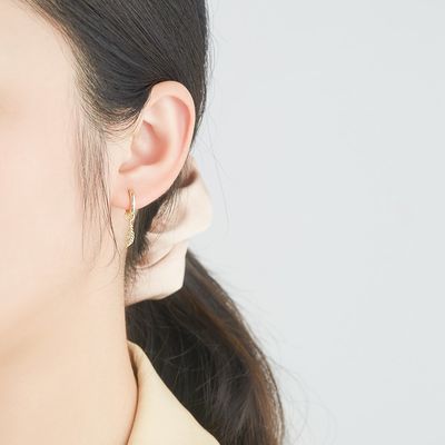 0.67in 2.2g Gümüş Takı Setleri Platin Kaplama CZ Gümüş İğneli Küpeler