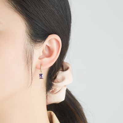 0.67in 2.2g Gümüş Takı Setleri Platin Kaplama CZ Gümüş İğneli Küpeler