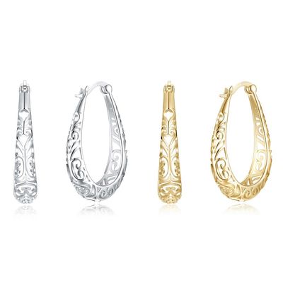 3x2.1cm Gümüş Alaşım Metal Küpe Açık Altın Cilalı Som Platin Kaplama
