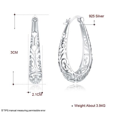 3x2.1cm Gümüş Alaşım Metal Küpe Açık Altın Cilalı Som Platin Kaplama