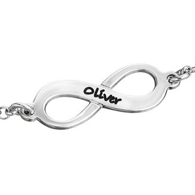 0.18oz 0.79cm Özel Gümüş Bileklikler Katı 18 Ayar Altın Üçlü Sonsuzluk Bileklik