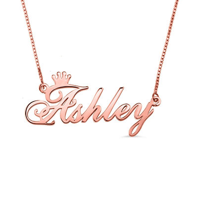 0.07oz 1.8ft Özel Gümüş Kolyeler OEM unisex Gül Altın Taç Kolye