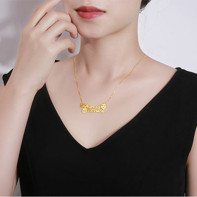 1.8ft 0.07oz Emoji Altın Kolye S925 Anıt İlk Adı Kolye