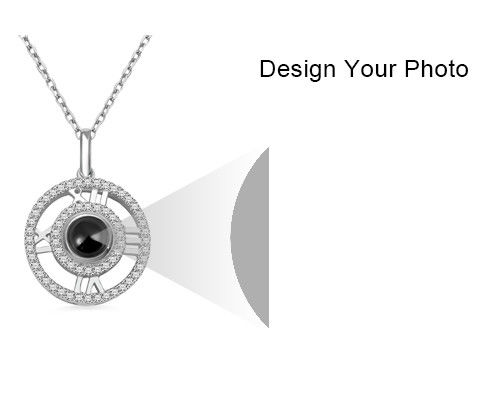 0.28in 0.17oz Özel Gümüş Kolye Kız Arkadaşı Projektif Fotoğraf Kolye ODM