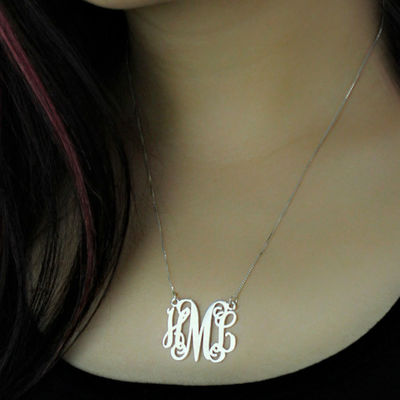1.8ft 0.07oz Kişiselleştirilmiş Monogram Kolye Altın Kaplama Üç Harfli Kolye SGS