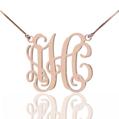 1.8ft 0.07oz Kişiselleştirilmiş Monogram Kolye Altın Kaplama Üç Harfli Kolye SGS
