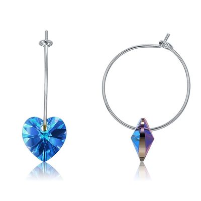 925 Ayar Gümüş Özel Halka Küpeler 20×10mm Austrian crystal Kristalli