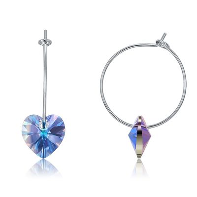 925 Ayar Gümüş Özel Halka Küpeler 20×10mm Austrian crystal Kristalli