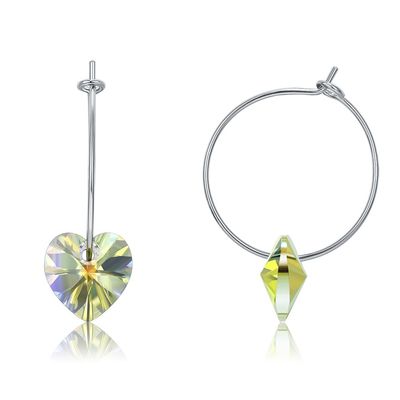 925 Ayar Gümüş Özel Halka Küpeler 20×10mm Austrian crystal Kristalli